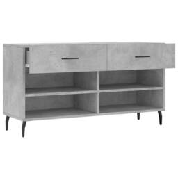 Berkfield Home Shoe Bench Concrete Grey 102x35x55 cm Engineered Wood - Size: 102 x 35 x 55 cm - thumbnail 5