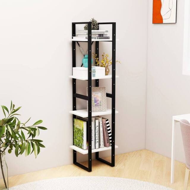 Berkfield Home Decorative 4-Tier Book Cabinet White 40x30x140 cm Solid Pine Wood - Size: 40 x 30 x 140 cm - image 1