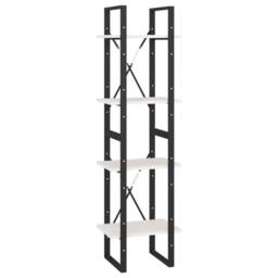 Berkfield Home Decorative 4-Tier Book Cabinet White 40x30x140 cm Solid Pine Wood - Size: 40 x 30 x 140 cm - thumbnail 3