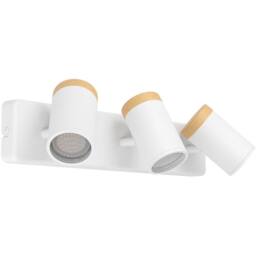 Loops Triple Ceiling Spotlight in White & Brown - LED Bathroom Lighting - thumbnail 3