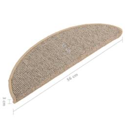 Berkfield Home Carpet Stair Treads 15 pcs Brown 56x17x3 cm in Light Tan - Size: Medium - thumbnail 8
