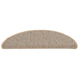 Berkfield Home Carpet Stair Treads 15 pcs Brown 56x17x3 cm in Light Tan - Size: Medium - thumbnail 4