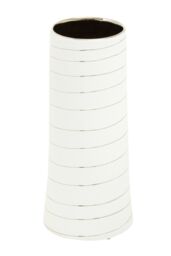 Orsina Haldis Small White Silver Stripe Ceramic Vase - thumbnail 2