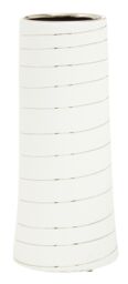 Orsina Haldis Small White Silver Stripe Ceramic Vase - thumbnail 1