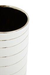 Orsina Haldis Small White Silver Stripe Ceramic Vase - thumbnail 3