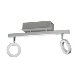 Loops Wall Spot Light Aluminium Chrome Shade Satined Plastic Bulb LED 2x3.2W 1x3.3W - thumbnail 1