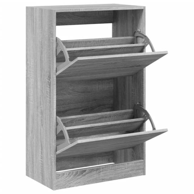 Berkfield Home Shoe Cabinet Grey Sonoma 60x34x96.5 cm Engineered Wood - image 1