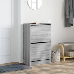 Berkfield Home Shoe Cabinet Grey Sonoma 60x34x96.5 cm Engineered Wood - thumbnail 3