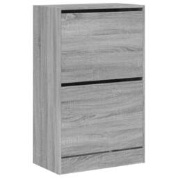 Berkfield Home Shoe Cabinet Grey Sonoma 60x34x96.5 cm Engineered Wood - thumbnail 4
