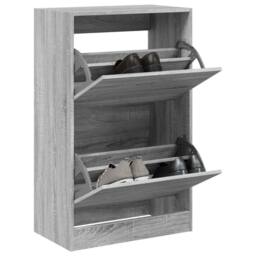 Berkfield Home Shoe Cabinet Grey Sonoma 60x34x96.5 cm Engineered Wood - thumbnail 2