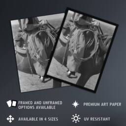 Artery8 Russell Lee Cowboy Regalia & Equipment Photograph Framed Art Print in Grey - Size: A4 - thumbnail 2