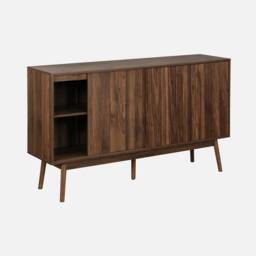 sweeek 2-door scandi-style buffet with wood effect in Dark Brown - thumbnail 4