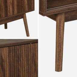 sweeek 2-door scandi-style buffet with wood effect in Dark Brown - thumbnail 7