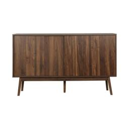 sweeek 2-door scandi-style buffet with wood effect in Dark Brown - thumbnail 8