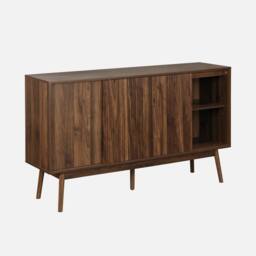 sweeek 2-door scandi-style buffet with wood effect in Dark Brown - thumbnail 3