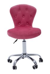 Orsina Comfortable Pink Velvet Buttoned Home Office Chair, Ergonomic Work From Home Chair, Movable Ergonomic Chair - thumbnail 2