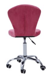 Orsina Comfortable Pink Velvet Buttoned Home Office Chair, Ergonomic Work From Home Chair, Movable Ergonomic Chair - thumbnail 4