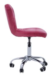 Orsina Comfortable Pink Velvet Buttoned Home Office Chair, Ergonomic Work From Home Chair, Movable Ergonomic Chair - thumbnail 3