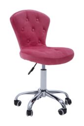Orsina Comfortable Pink Velvet Buttoned Home Office Chair, Ergonomic Work From Home Chair, Movable Ergonomic Chair