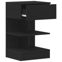 Berkfield Home Bedside Cabinet Black Oak 40x35x65 cm Engineered Wood - Size: 40 x 35 x 65 cm - thumbnail 5