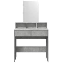 Berkfield Home Beautiful Dressing Table with Mirror Concrete Grey 80x41x144.5 cm - thumbnail 4