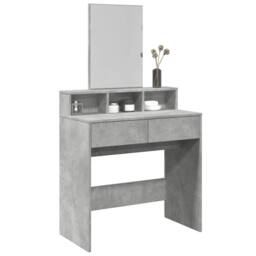 Berkfield Home Beautiful Dressing Table with Mirror Concrete Grey 80x41x144.5 cm - thumbnail 2
