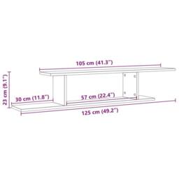 Berkfield Home Wall-Mounted TV Shelf Old Wood 125x18x23 cm Engineered Wood in Brown - Size: 125 x 18 x 23 cm - thumbnail 9