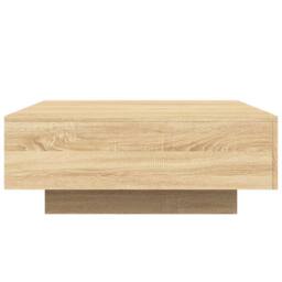 Berkfield Home Coffee Table with LED Lights Sonoma Oak 80x80x31 cm in Light Oak - Size: 80 x 80 x 31 cm - thumbnail 8