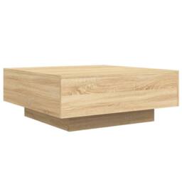 Berkfield Home Coffee Table with LED Lights Sonoma Oak 80x80x31 cm in Light Oak - Size: 80 x 80 x 31 cm - thumbnail 3