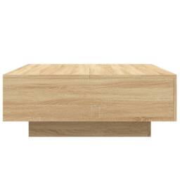 Berkfield Home Coffee Table with LED Lights Sonoma Oak 80x80x31 cm in Light Oak - Size: 80 x 80 x 31 cm - thumbnail 7