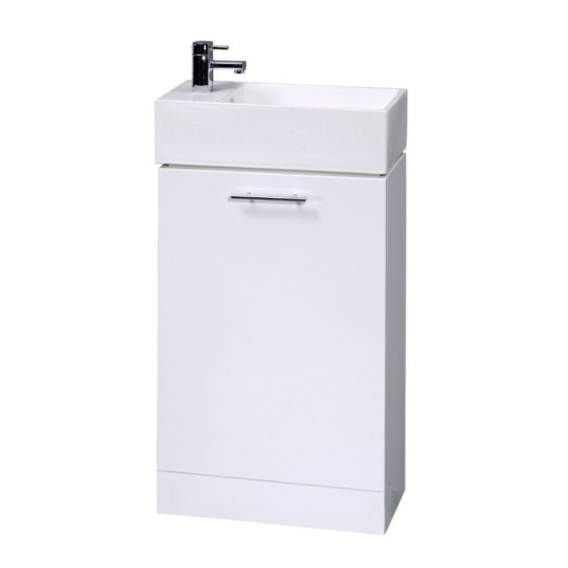 Balterley 1 Door Cloakroom Vanity Basin Unit Gloss White 480mm - image 1