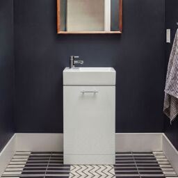 Balterley 1 Door Cloakroom Vanity Basin Unit Gloss White 480mm - thumbnail 9