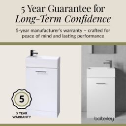 Balterley 1 Door Cloakroom Vanity Basin Unit Gloss White 480mm - thumbnail 6