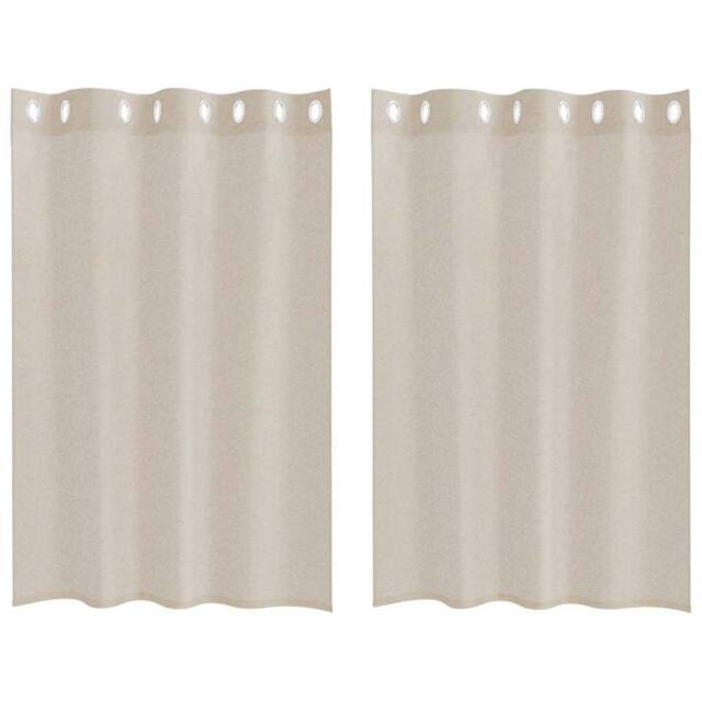 Berkfield Home Curtains with Curtains 2 pcs Sand 140 x 140 cm Polyester in Beige - image 1