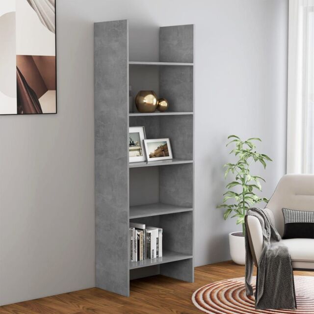 Berkfield Home Book Cabinet Concrete Grey 60x35x180 cm Engineered Wood - Size: 60 x 35 x 180 cm - image 1