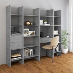 Berkfield Home Book Cabinet Concrete Grey 60x35x180 cm Engineered Wood - Size: 60 x 35 x 180 cm - thumbnail 6