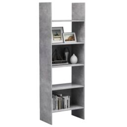 Berkfield Home Book Cabinet Concrete Grey 60x35x180 cm Engineered Wood - Size: 60 x 35 x 180 cm - thumbnail 5