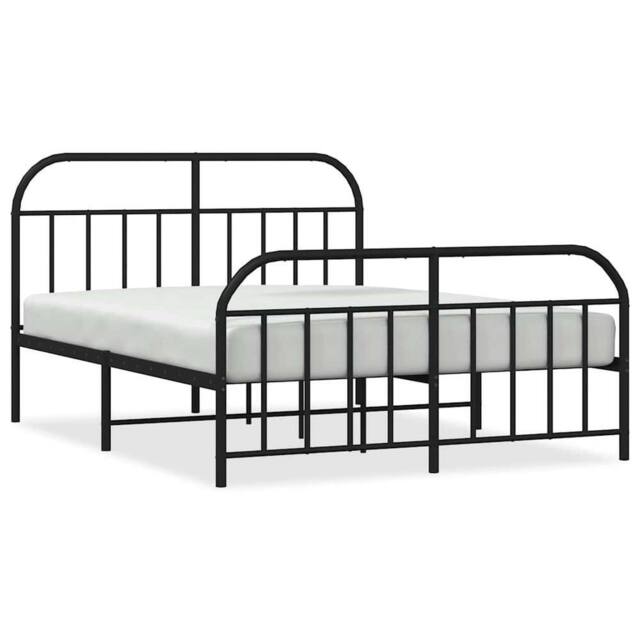 Berkfield Home Metal Bed Frame with Headboard & Footboard Black 180x200 cm Sup… - Size: King - image 1