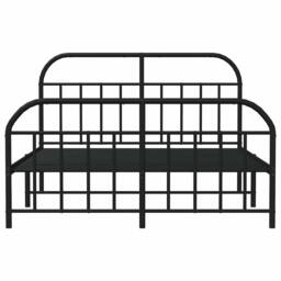 Berkfield Home Metal Bed Frame with Headboard & Footboard Black 180x200 cm Sup… - Size: King - thumbnail 6