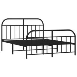 Berkfield Home Metal Bed Frame with Headboard & Footboard Black 180x200 cm Sup… - Size: King - thumbnail 3