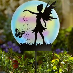 mysmartbuy Fairy & Butterfly Silhouette Solar Powered Garden Stake Light Outdoor Decoration - Measures H50cm x W25cm x D4cm - thumbnail 2