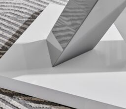 FurnitureboxUK Monza 120cm 4-Seaert White High Gloss Dining Table with Grey Accent - thumbnail 3