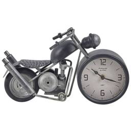 Wyld and Coco Motorcycle Table Clock Vintage Black-Silver in Black - thumbnail 3