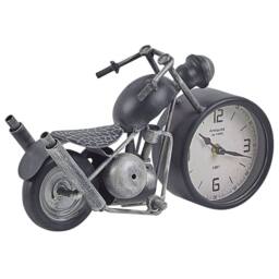Wyld and Coco Motorcycle Table Clock Vintage Black-Silver in Black - thumbnail 2