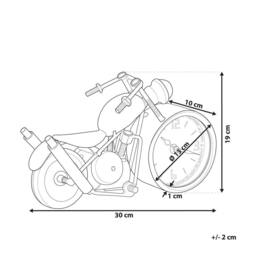 Wyld and Coco Motorcycle Table Clock Vintage Black-Silver in Black - thumbnail 4