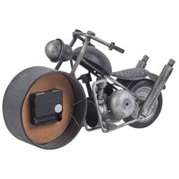 Wyld and Coco Motorcycle Table Clock Vintage Black-Silver in Black - thumbnail 5