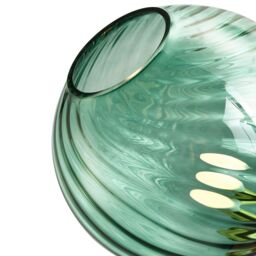 Happy Homewares Designer Chic Floor Lamp with Brushed Metal Base & Glass Shade in Green - thumbnail 4
