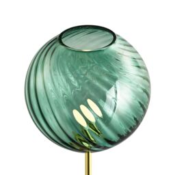 Happy Homewares Designer Chic Floor Lamp with Brushed Metal Base & Glass Shade in Green - thumbnail 3