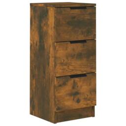 Berkfield Home Sideboard Smoked Oak 30x30x70 cm Engineered Wood in Brown - Size: 30 x 30 x 70 cm - thumbnail 1