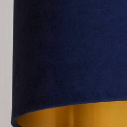 Lighting Collection Navy Velvet Drum Shade Gold Inner Lamp Shade - thumbnail 4